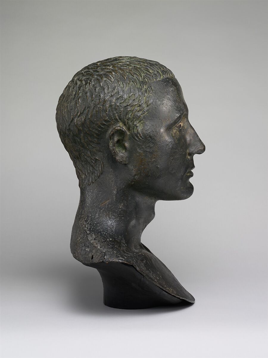 Bronze portrait bust of a man, Bronze, Roman