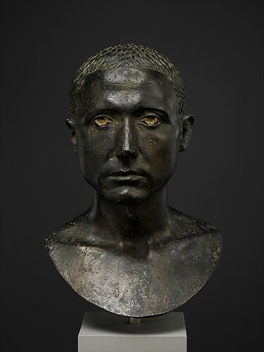 Bronze portrait bust of a man