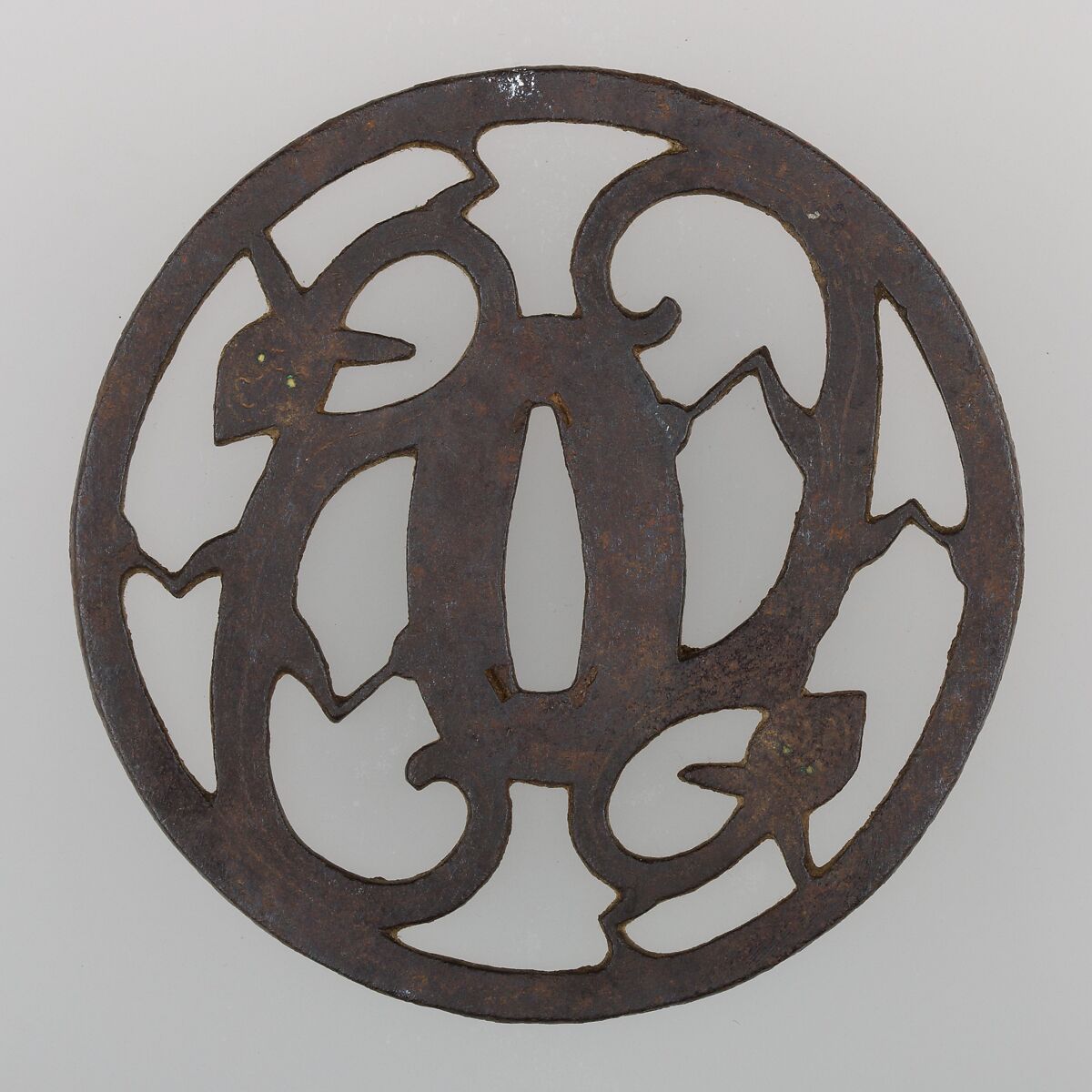 Sword Guard (Tsuba), Iron, gold, copper, Japanese