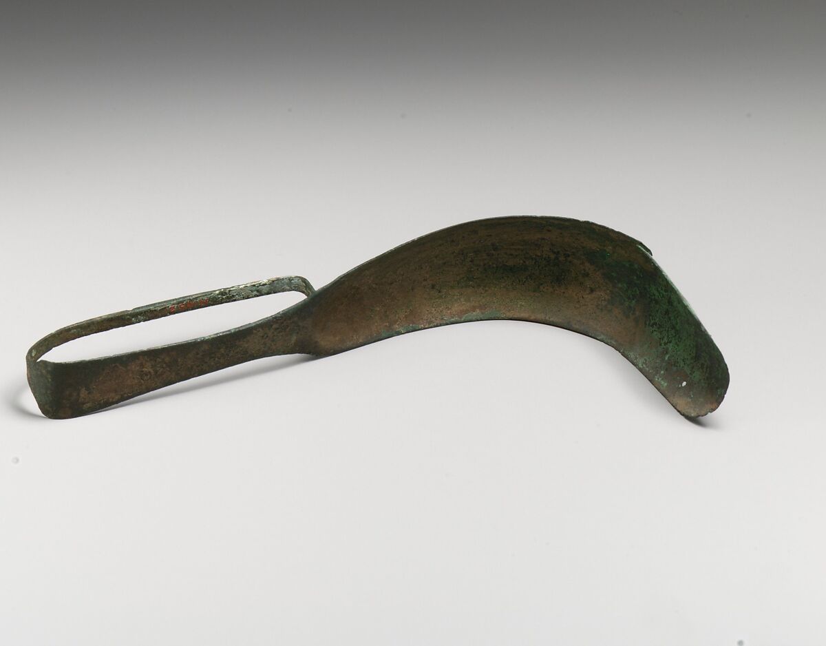 Bronze strigil (scraper), Bronze, Greek 
