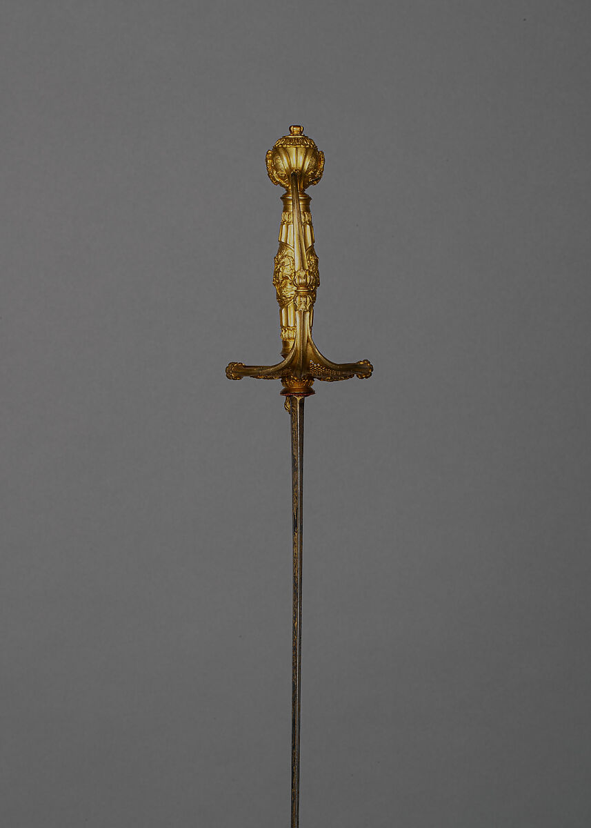 Rapier, Steel, gold, copper alloy, textile, possibly French