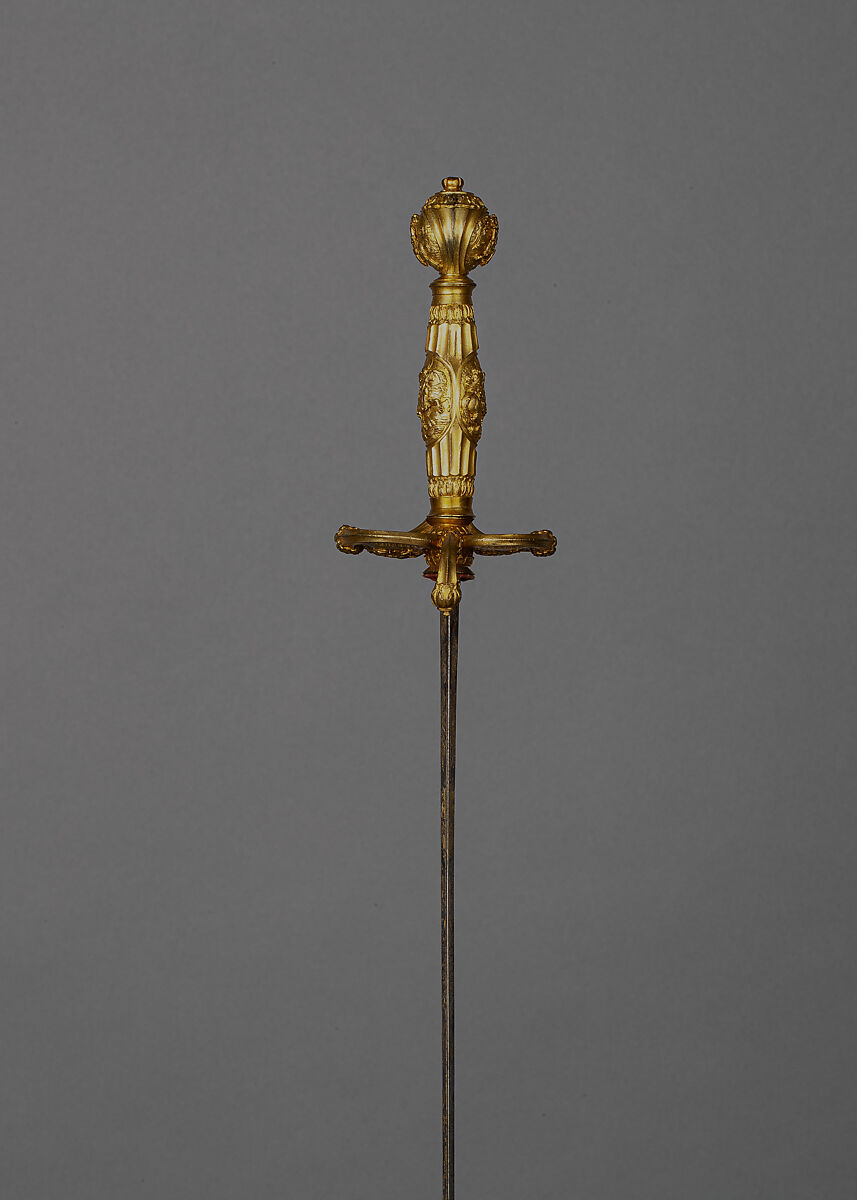 Rapier, Steel, gold, copper alloy, textile, possibly French