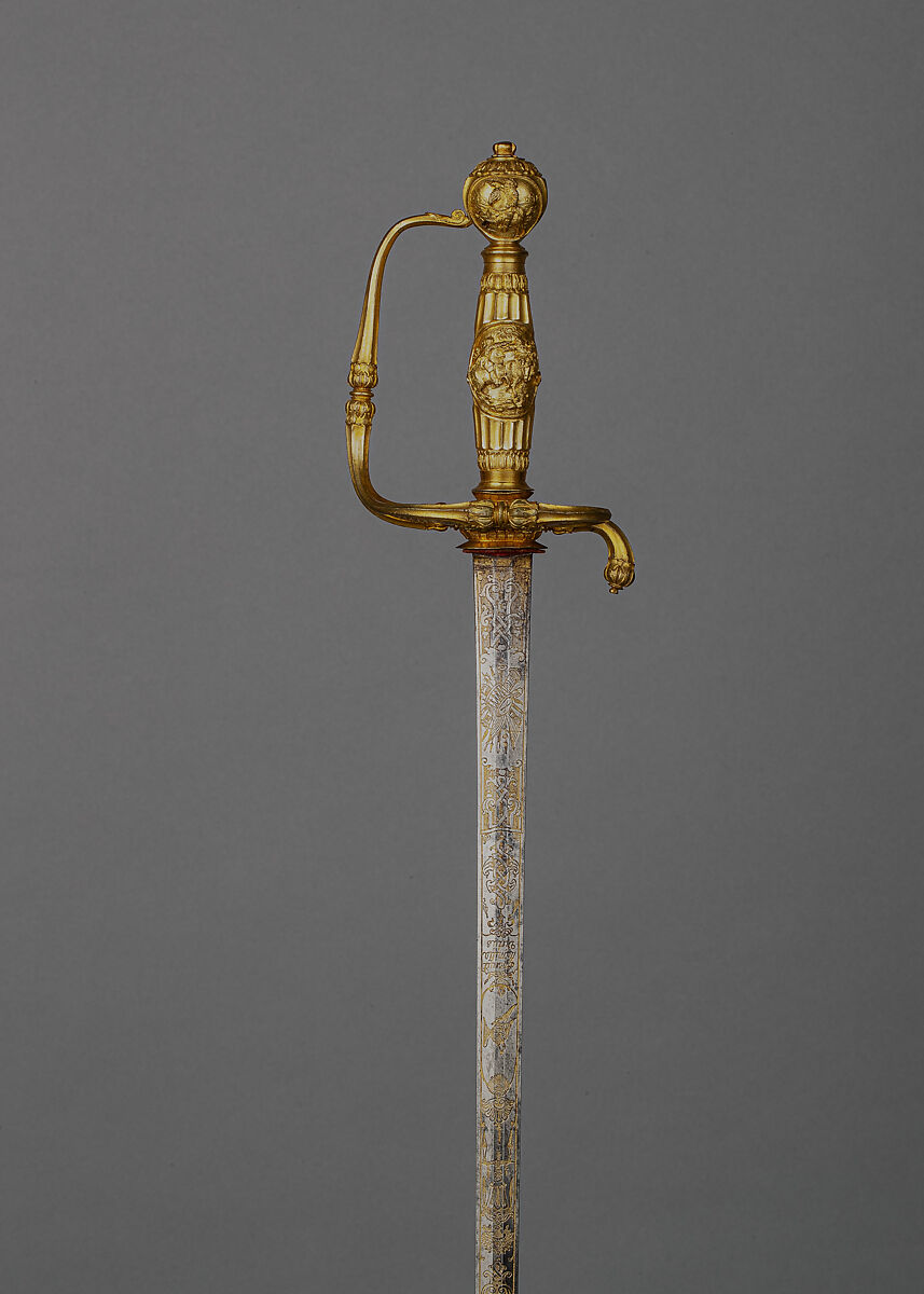 Rapier, Steel, gold, copper alloy, textile, possibly French 