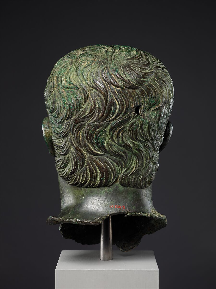 Bronze portrait of a man, Bronze, Roman
