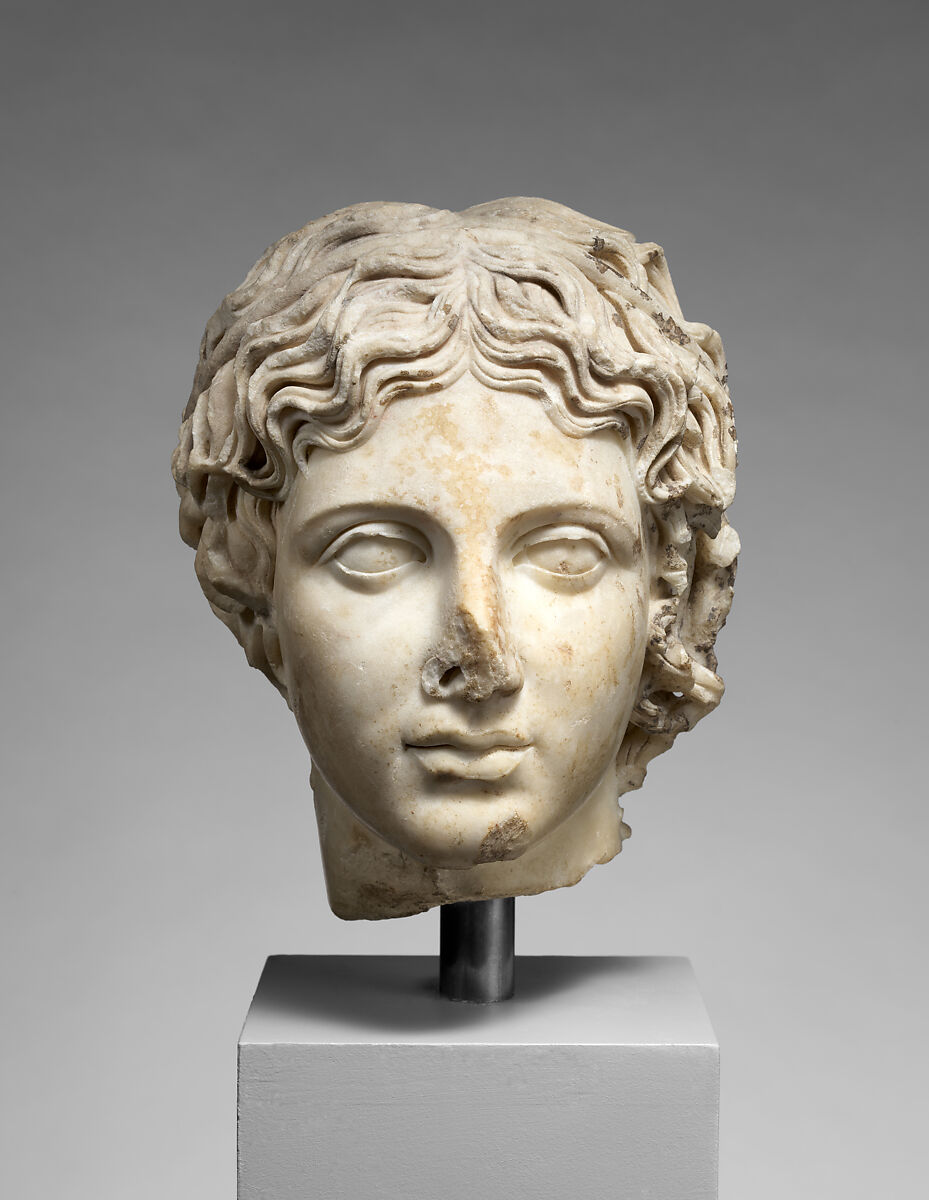 Marble head of a youth, Marble, Pentelic ?, Roman 