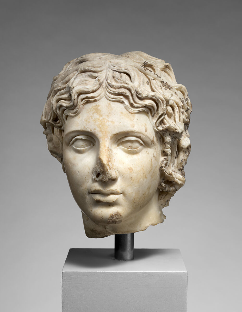 Marble head of a youth, Marble, Pentelic ?, Roman