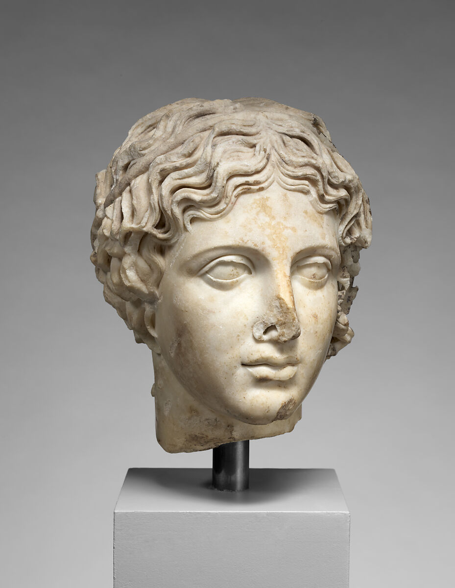 Marble head of a youth, Marble, Pentelic ?, Roman