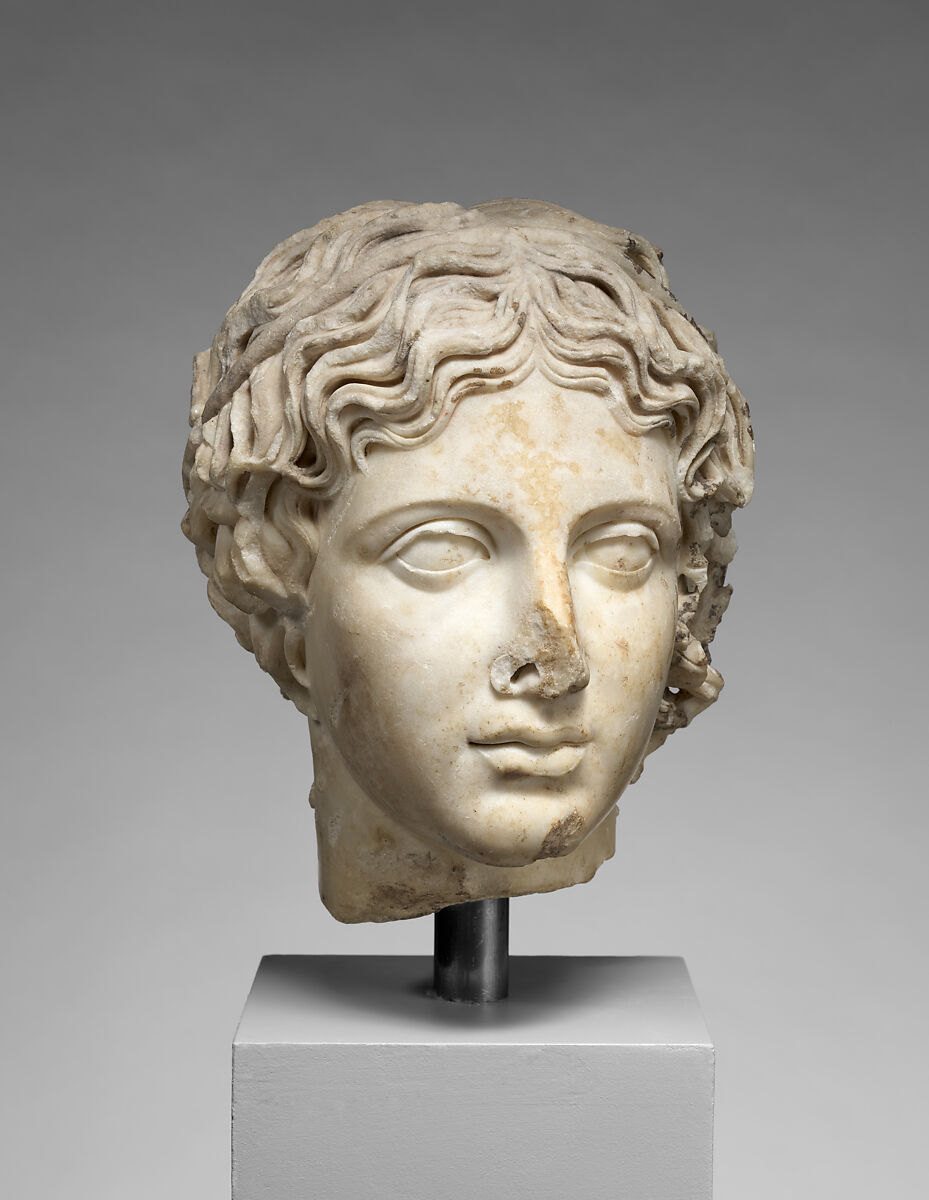 Marble head of a youth, Marble, Pentelic ?, Roman