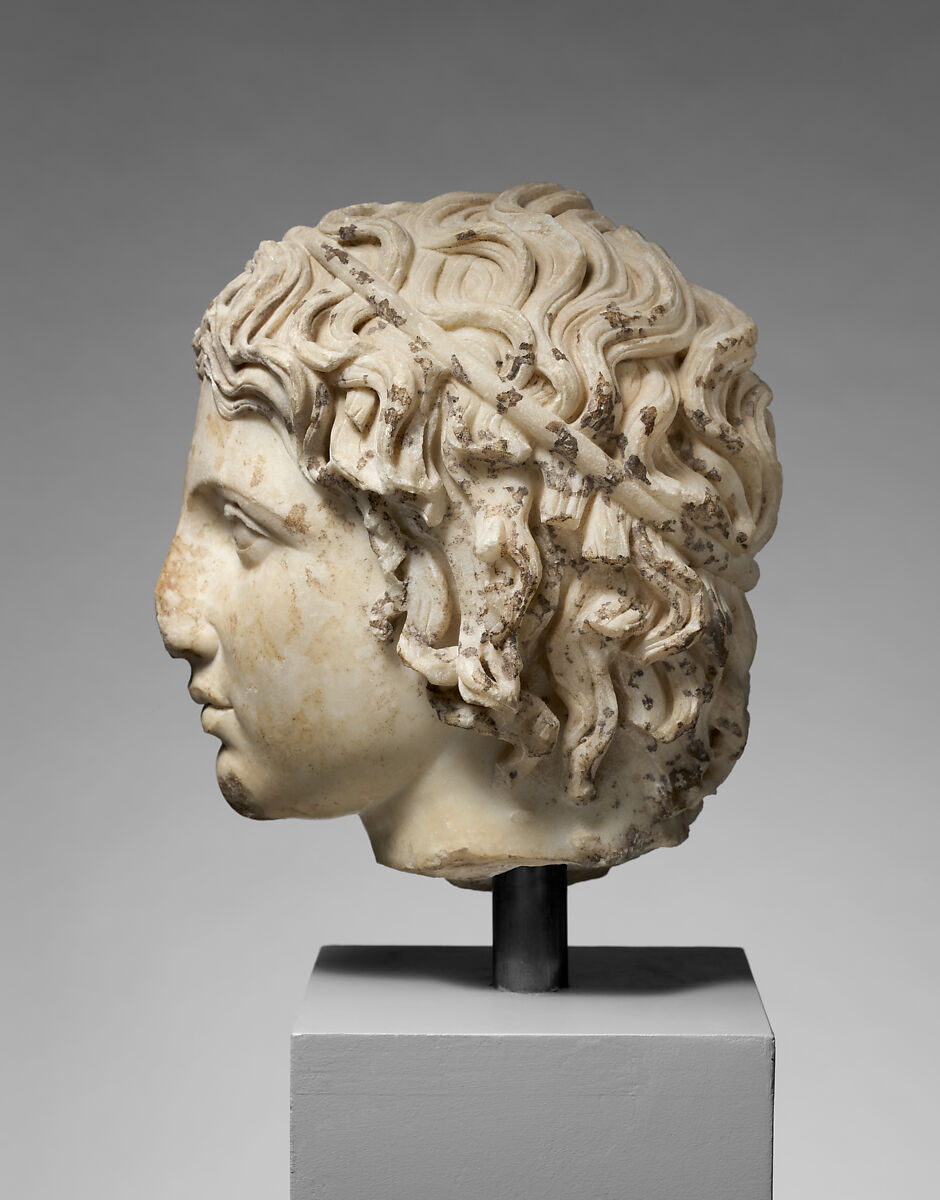 Marble head of a youth, Marble, Pentelic ?, Roman