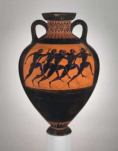 Terracotta Panathenaic prize amphora