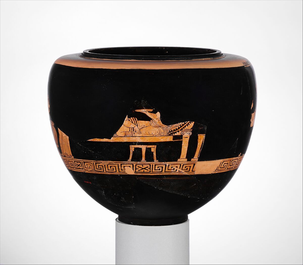 Terracotta dinos (deep round-bottomed bowl), Attributed to the Group of Vienna 4013, Terracotta, Greek, South Italian, Apulian