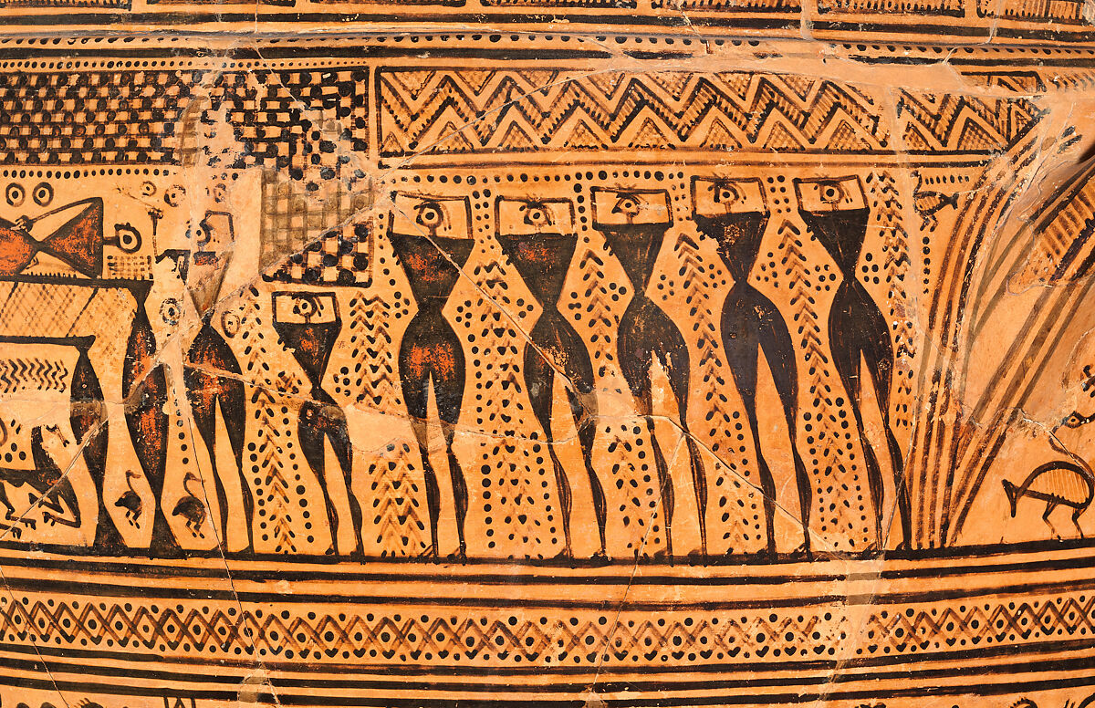 注口付彩文壺　紀元前3世紀2400年前　美術館アレクサンドロス大王東征頃　文化財 Attributed to the Hirschfeld Workshop - Terracotta krater - Greek