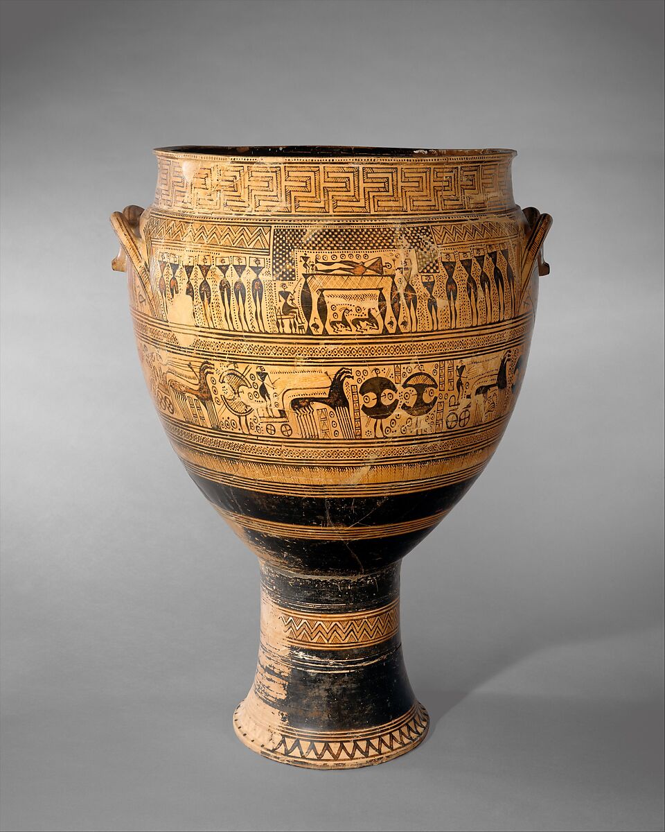 Terracotta krater, Hirschfeld Workshop, Terracotta, Greek, Attic