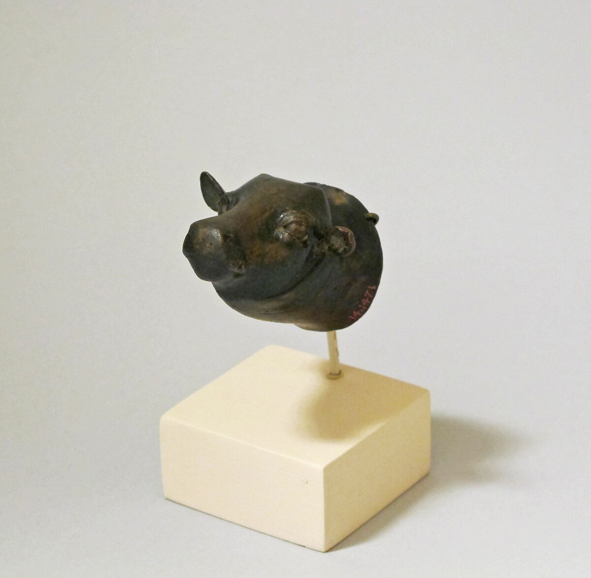 Bronze head of a calf, Bronze, Greek 