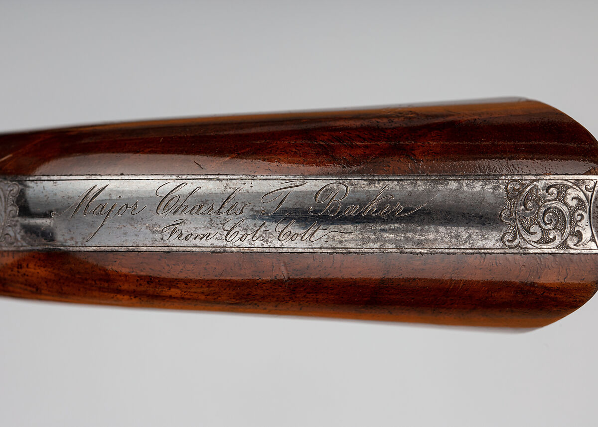 Cased Colt Model 1860 Army Percussion Revolver, Serial no. 7569, with Accessories, Samuel Colt (American, Hartford, Connecticut 1814–1862), Steel, brass, silver, gold, wood (mahogany), textile, American, Hartford, Connecticut