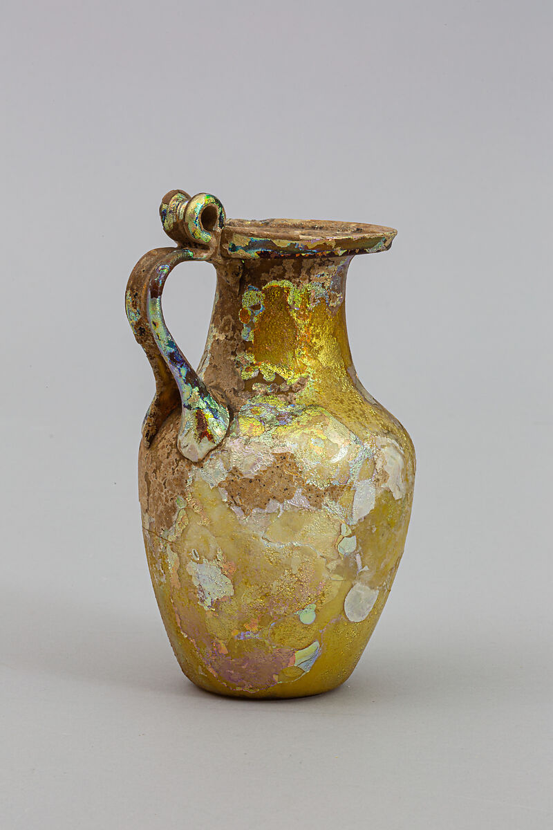 Glass jug (olpe), Glass, Roman 