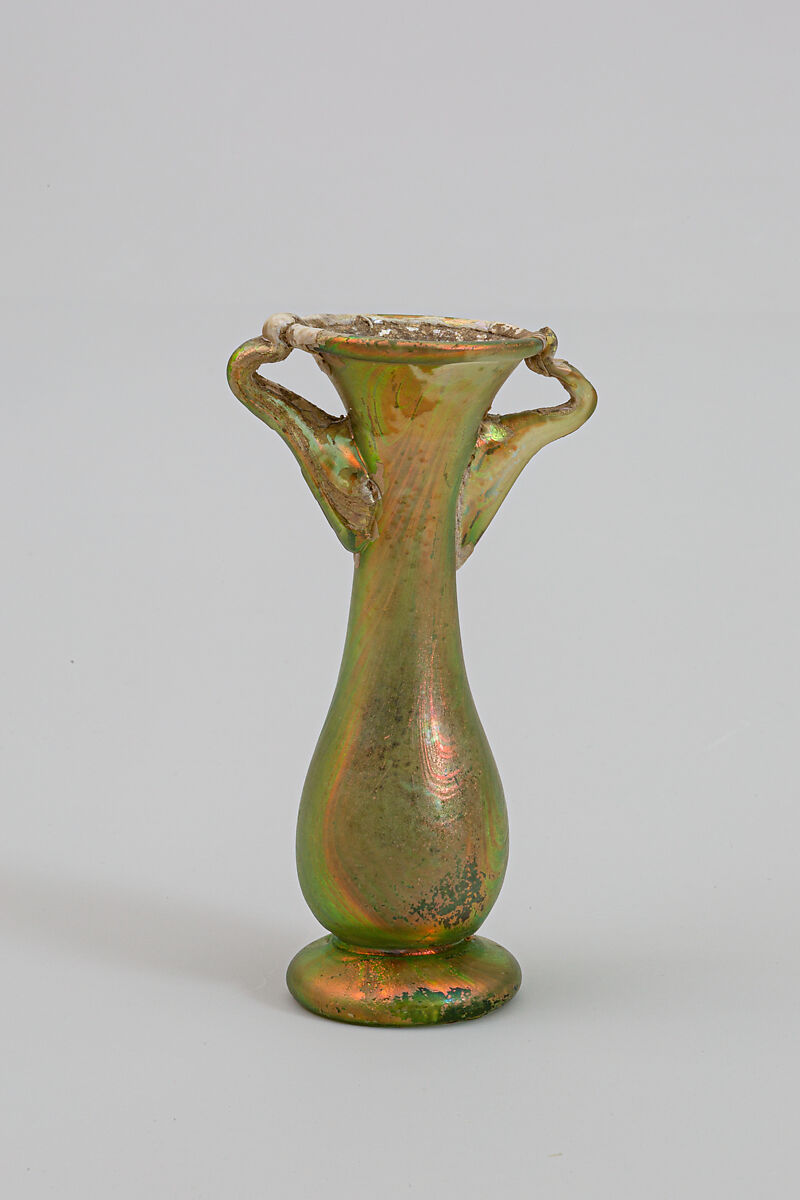 Glass cosmetic flask (kohl tube), Glass, Roman 