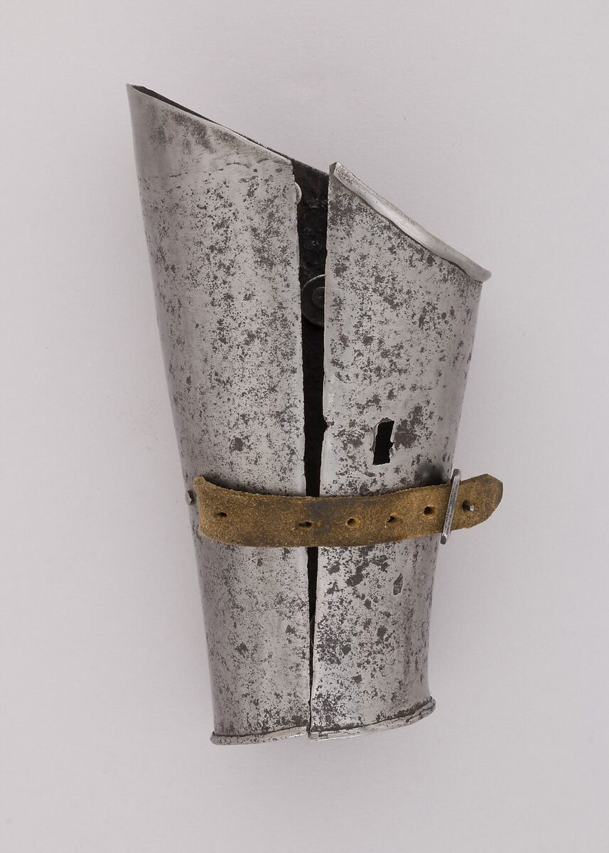 Left and Right Forearm Defenses (Vambraces), Steel, leather, Italian