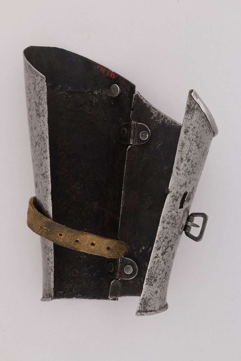 Left and Right Forearm Defenses (Vambraces), Steel, leather, Italian