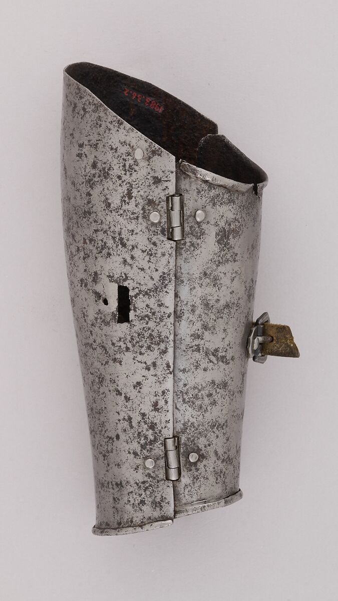 Left and Right Forearm Defenses (Vambraces), Steel, leather, Italian