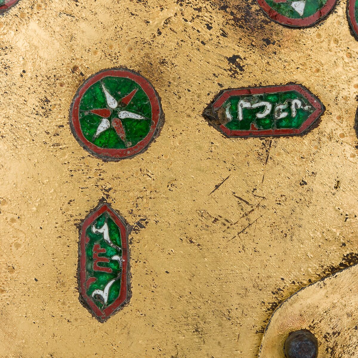 Helmet (Sallet), Steel, iron, gold, silver, cloisonné enamel, leather, textile, Spanish, possibly Granada