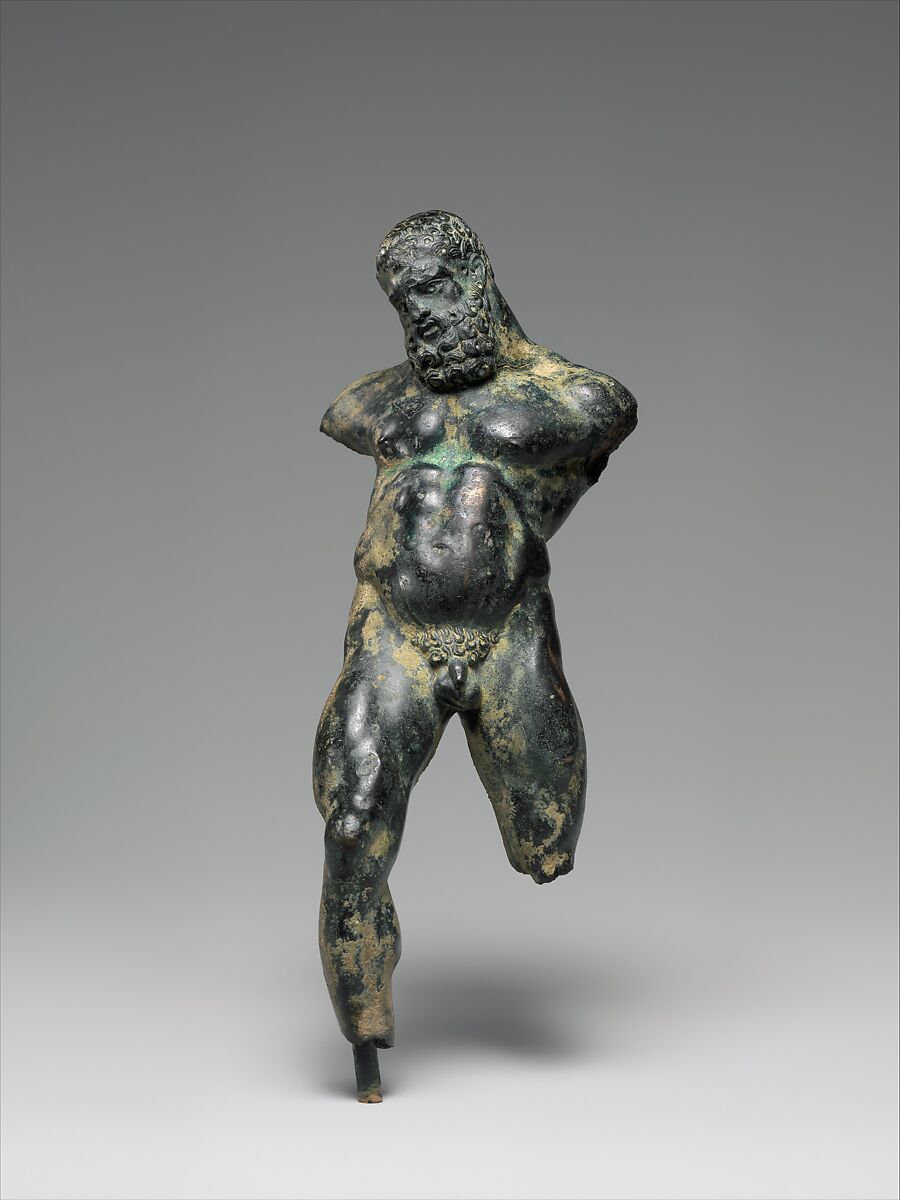 Bronze statuette of drunken Herakles, Bronze, Greek 