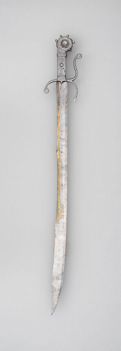 Falchion, Steel, gold, textile, Italian, Venice
