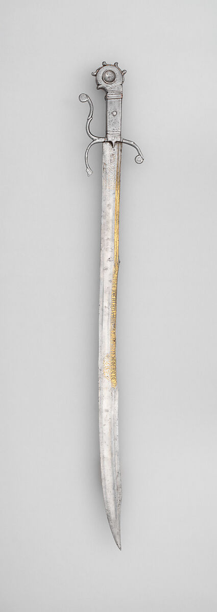 Falchion, Steel, gold, textile, Italian, Venice
