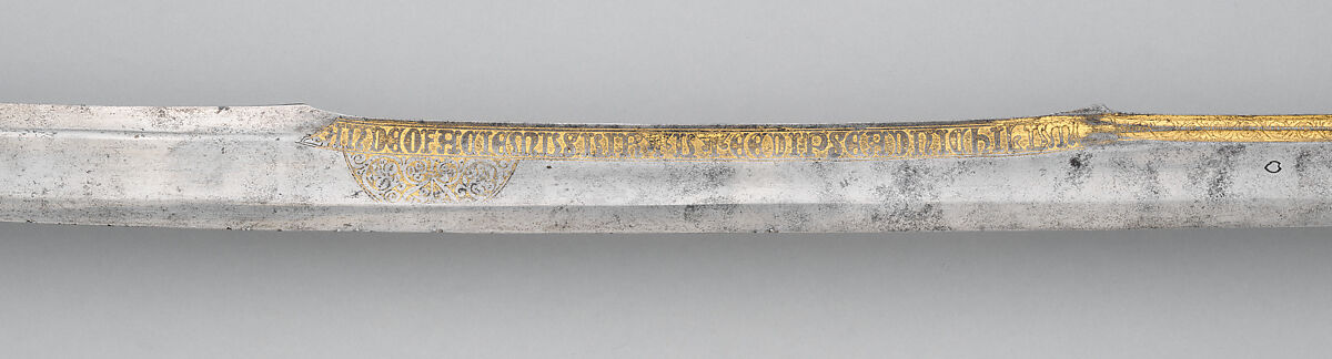 Falchion, Steel, gold, textile, Italian, Venice