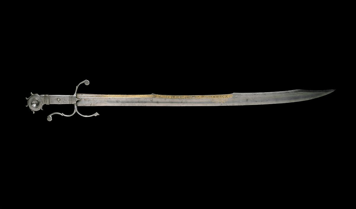 Falchion, Steel, gold, textile, Italian, Venice 