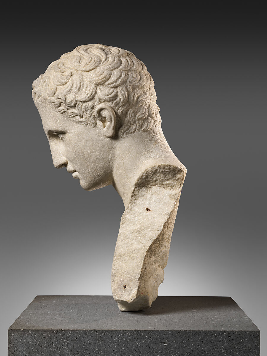 Marble bust of a youth, Marble, Roman