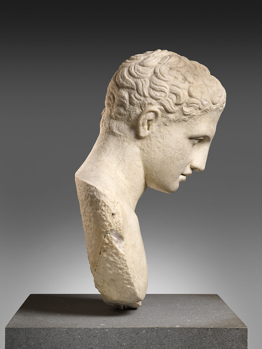 Marble bust of a youth, Marble, Roman