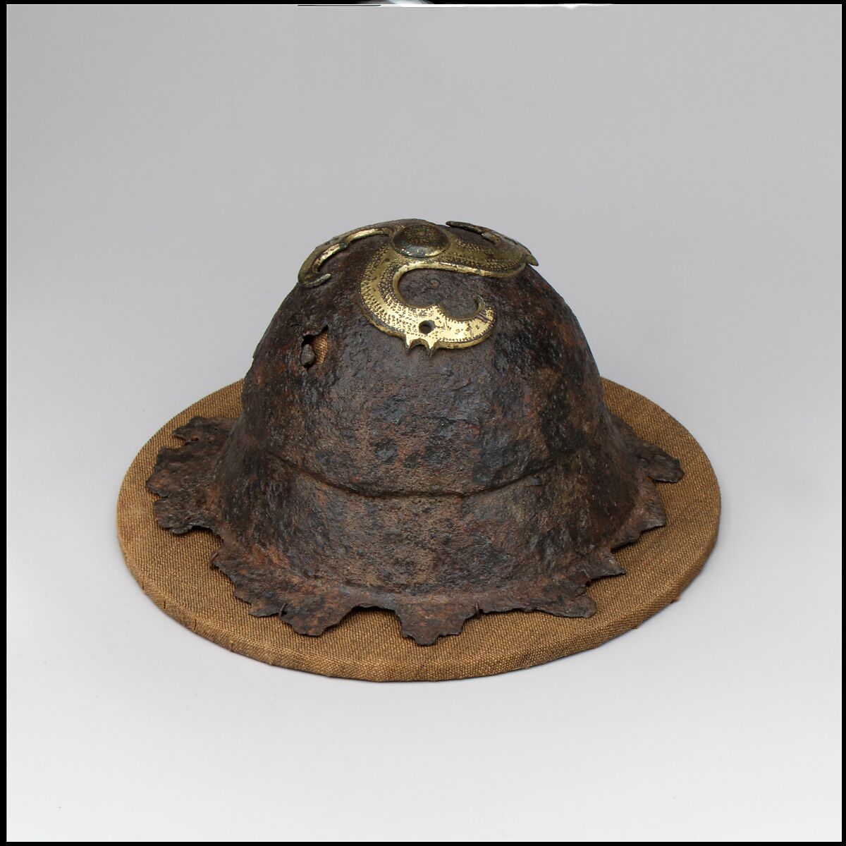 Two Shield Bosses (Umbos), Iron, copper alloy, gold, Western European, Langobardic