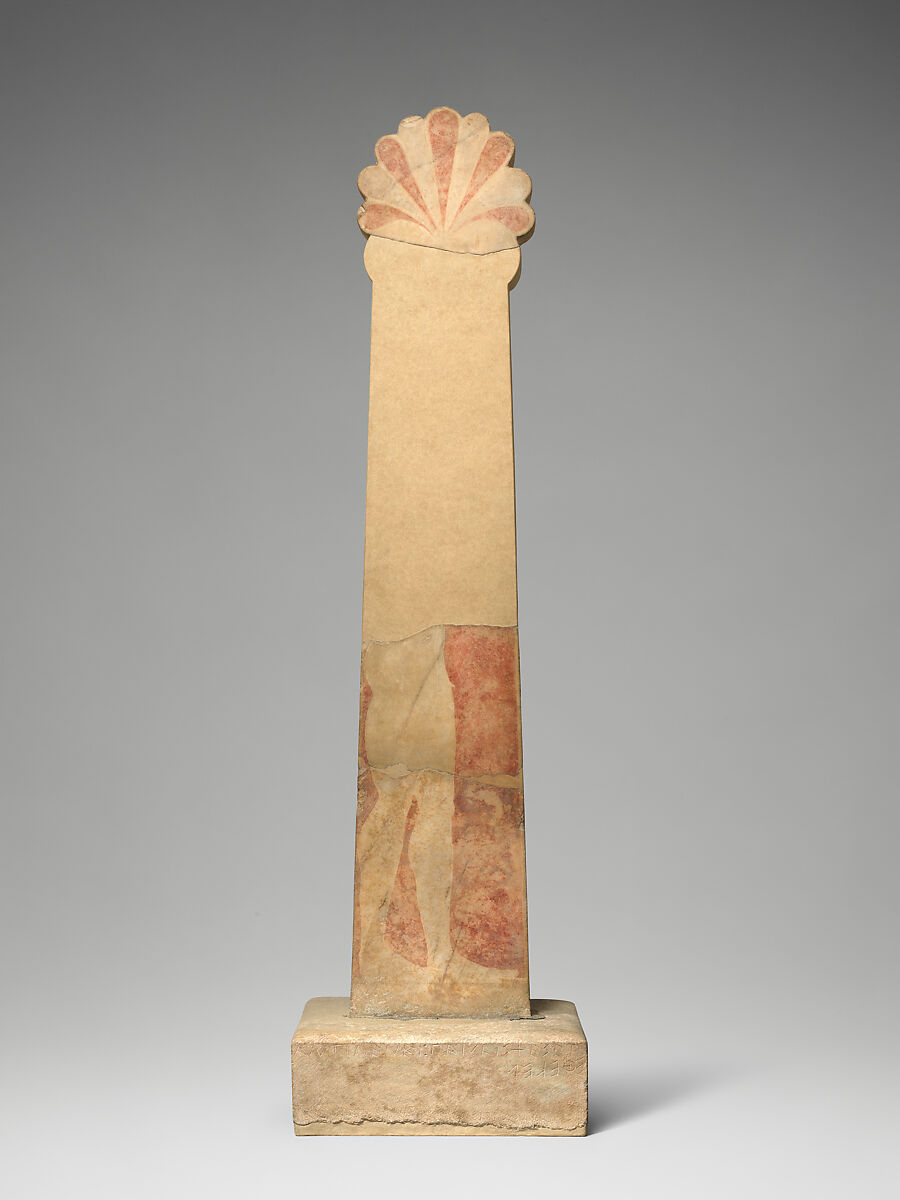 Marble grave stele of Antigenes, Marble, Hymettian (base), Greek, Attic 