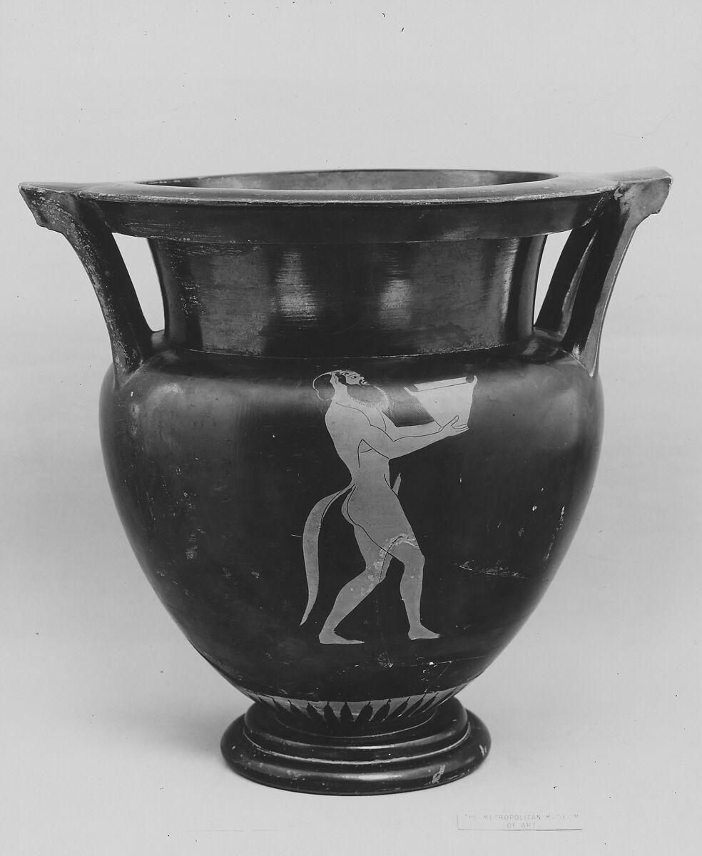 Terracotta column-krater (bowl for mixing wine and water), Attributed to the Pan Painter, Terracotta, Greek, Attic 