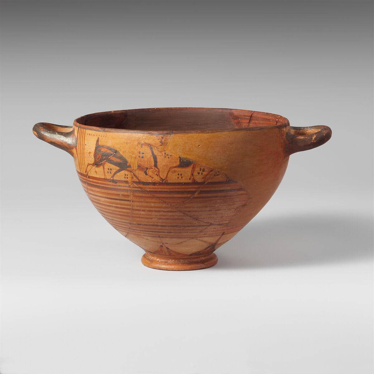 Terracotta skyphos (deep drinking cup), Terracotta, East Greek 