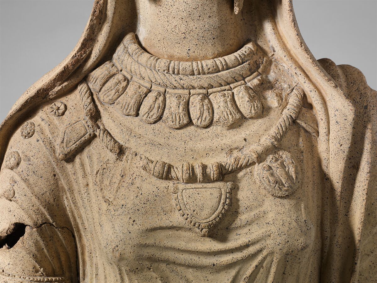 Terracotta statue of a young woman, Terracotta, Etruscan