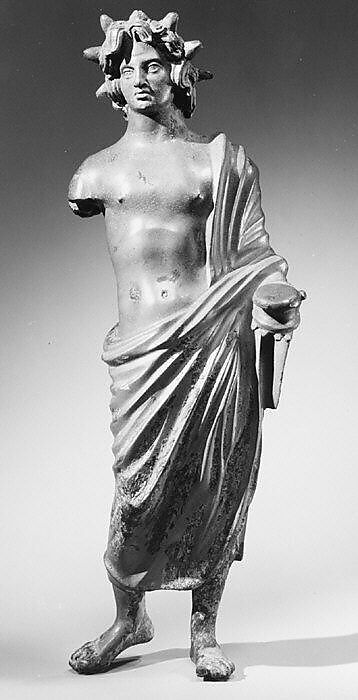 Bronze statuette of a solar deity, Bronze, Etruscan