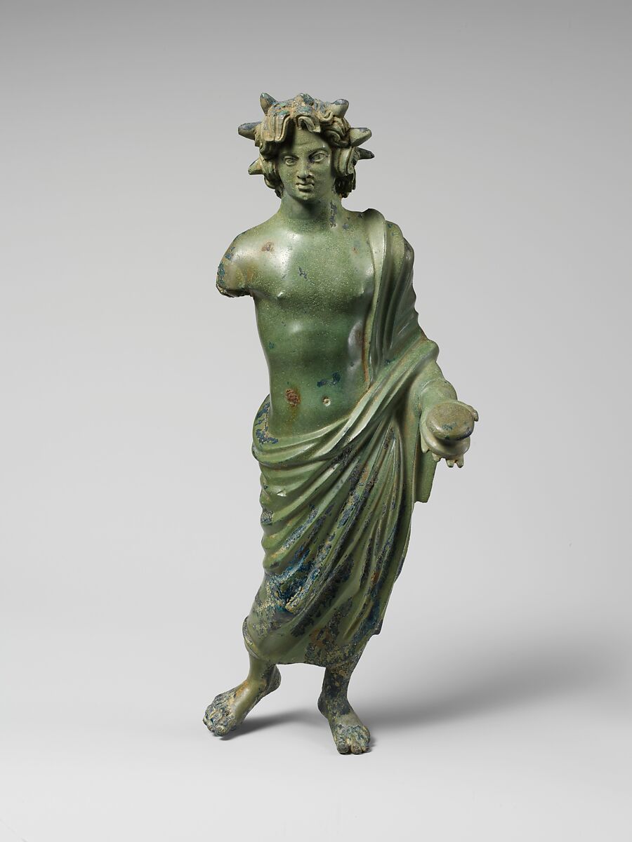 Bronze statuette of a solar deity, Bronze, Etruscan 