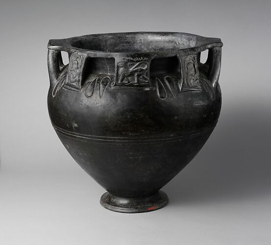 Terracotta column-krater (bowl for mixing wine and water)