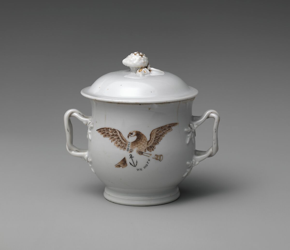 Covered Sugar Bowl, Porcelain, Chinese 