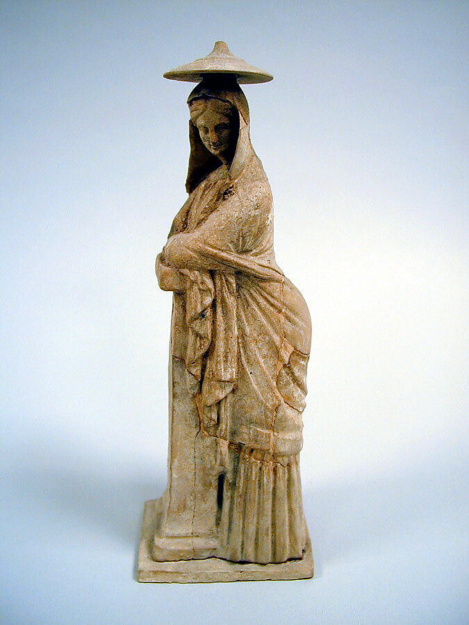 Statuette of a woman, Terracotta, Greek 