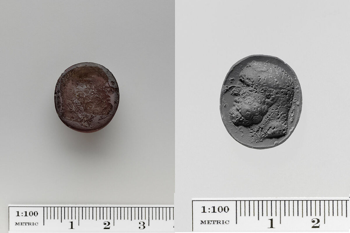 Glass ring stone, Glass, purple, Greek