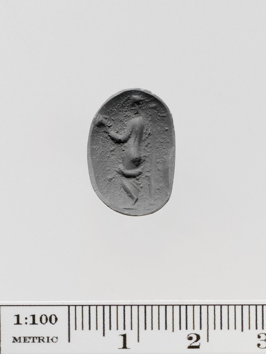 Glass ring stone, Glass, purple paste, Roman