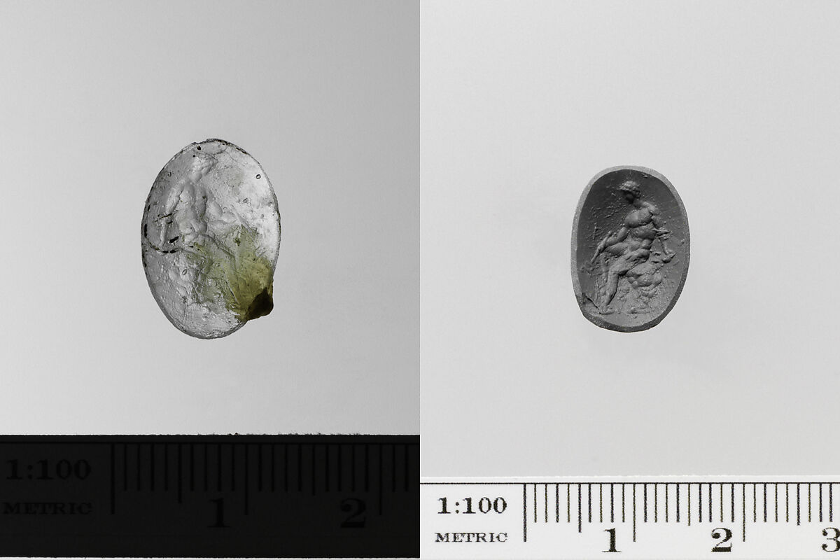 Colorless glass ring stone, Glass, Roman