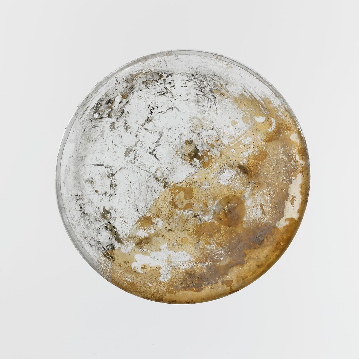 Glass bowl with painted lid, Glass, Roman, Cypriot