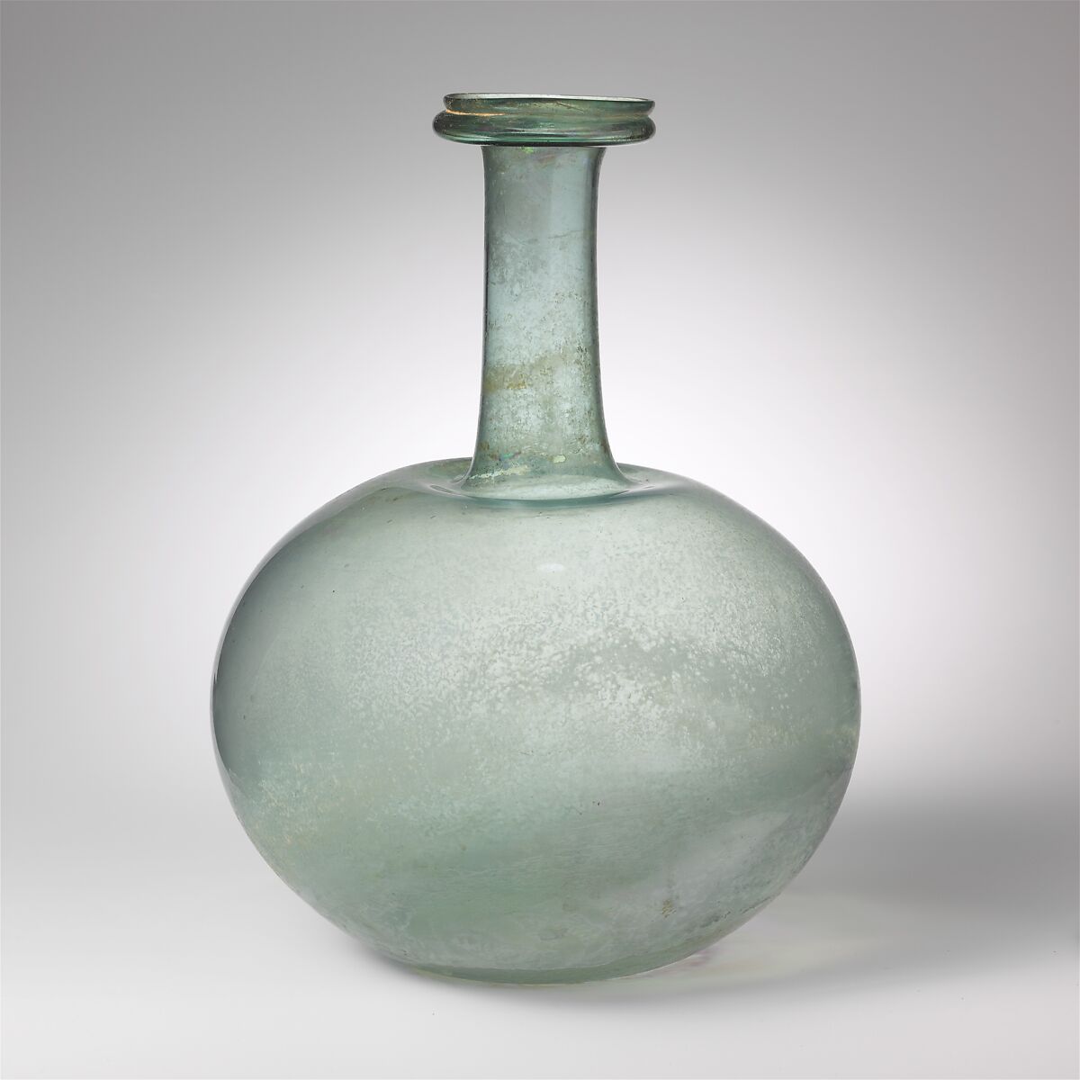 Glass globular bottle, Glass, Roman 