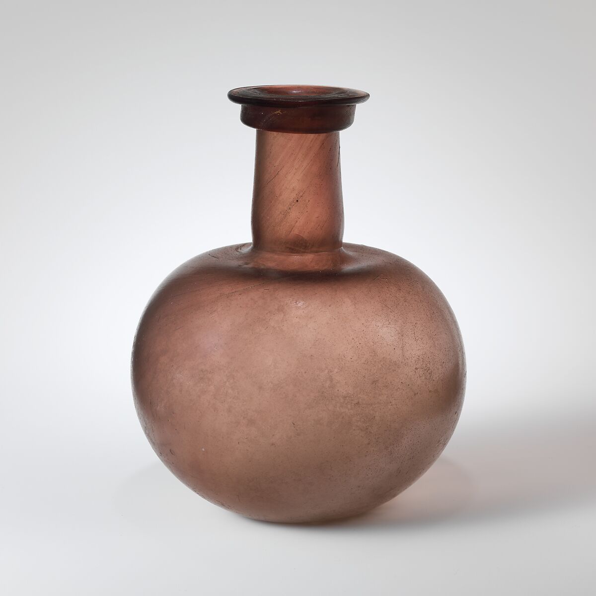 Glass globular bottle, Glass, Roman 