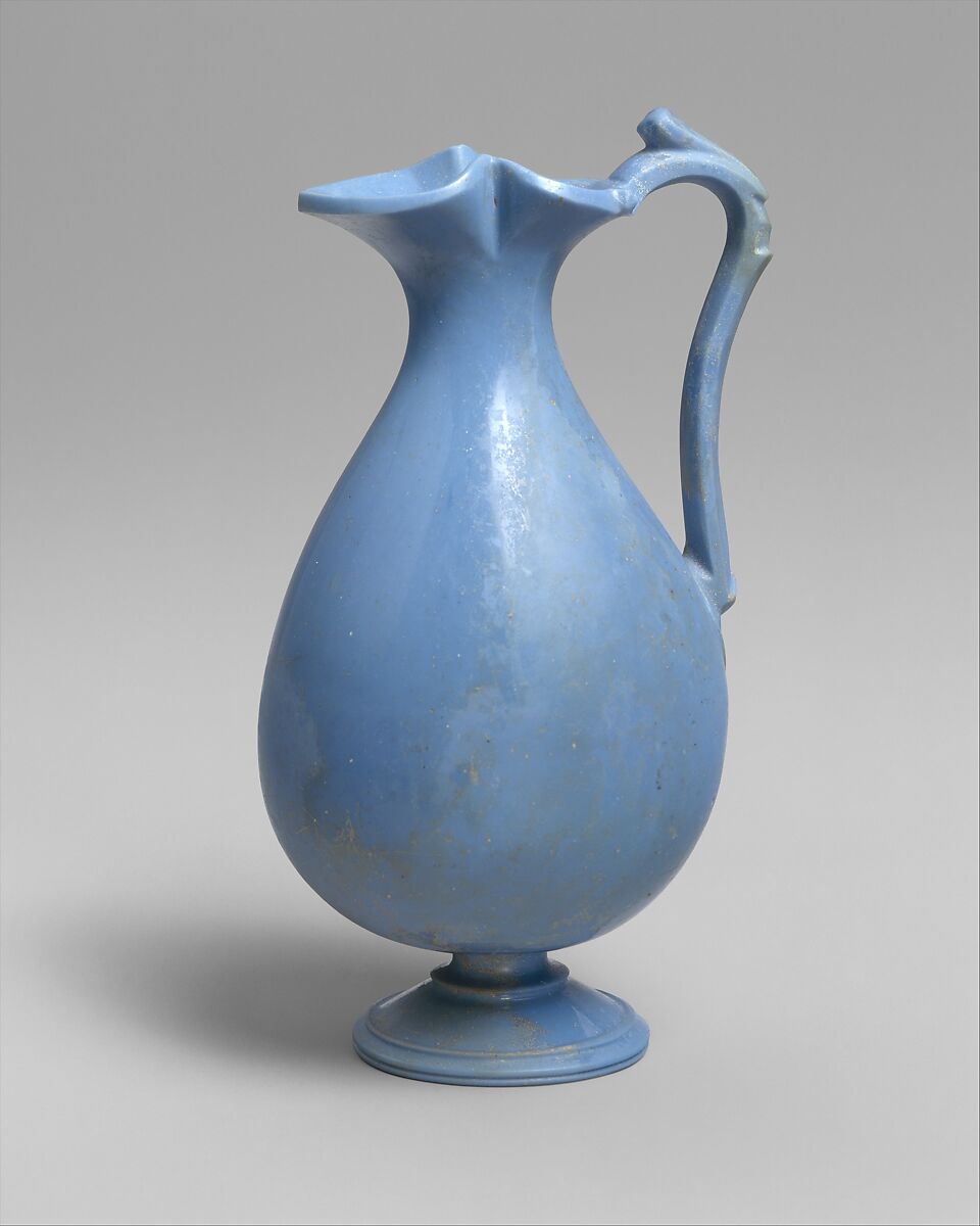 Glass oinochoe (jug), Glass, Roman 
