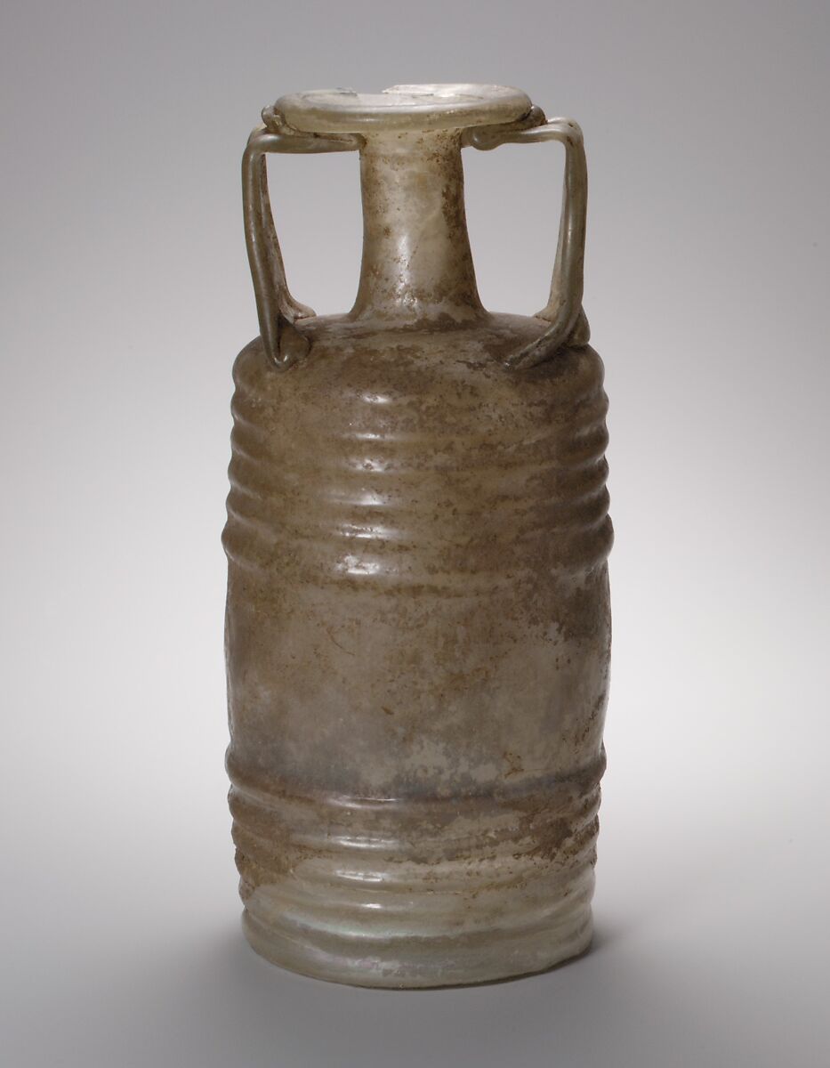 Glass Frontinus barrel jug, Glass, Roman 